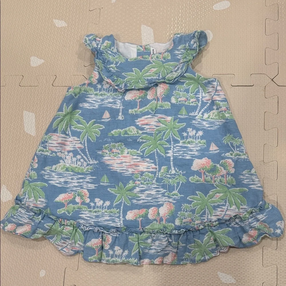 Janie & Jack Blue Tropical InfantDress